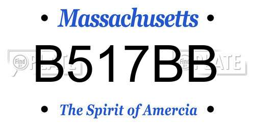 B517BB Massachusetts License Plate