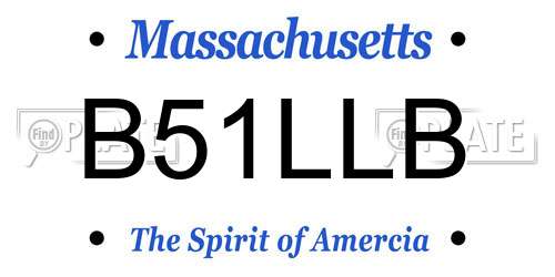 B51LLB Massachusetts License Plate