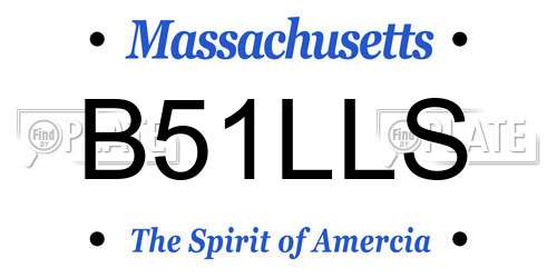 B51LLS Massachusetts License Plate