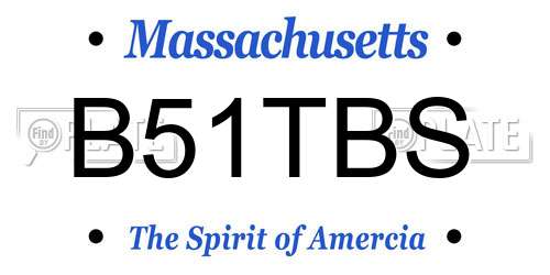 B51TBS Massachusetts License Plate