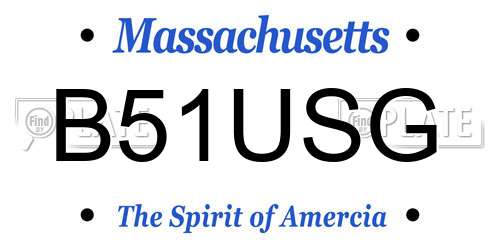 B51USG Massachusetts License Plate