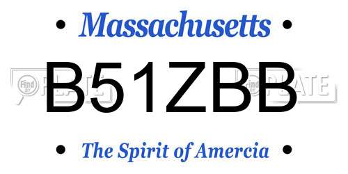 B51ZBB Massachusetts License Plate