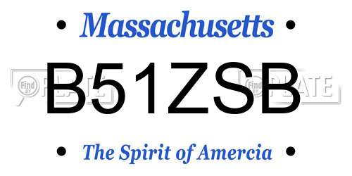 B51ZSB Massachusetts License Plate