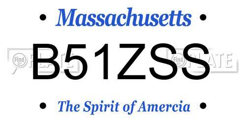 B51ZSS Massachusetts License Plate