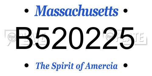 B520225 Massachusetts License Plate