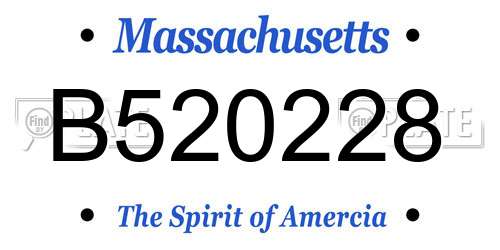 B520228 Massachusetts License Plate