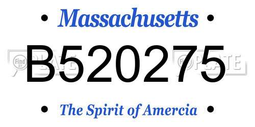 B520275 Massachusetts License Plate