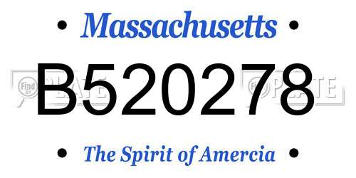 B520278 Massachusetts License Plate