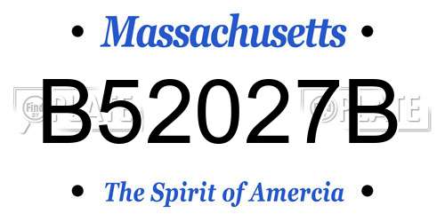 B52027B Massachusetts License Plate