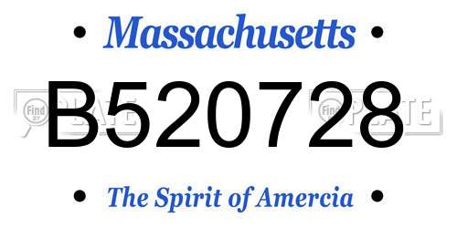 B520728 Massachusetts License Plate