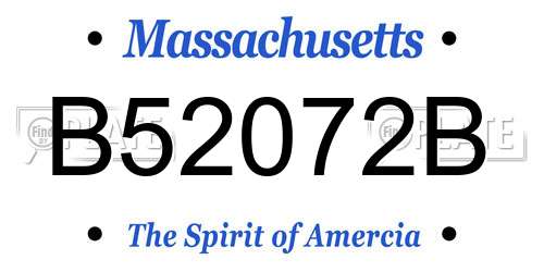 B52072B Massachusetts License Plate