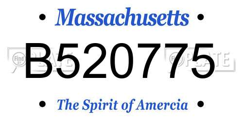 B520775 Massachusetts License Plate