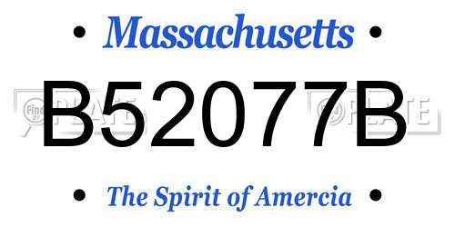 B52077B Massachusetts License Plate