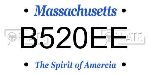B520EE Massachusetts License Plate