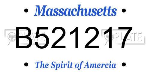 B521217 Massachusetts License Plate