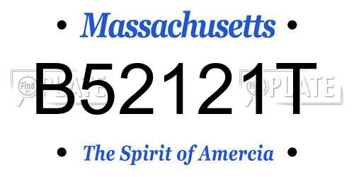 B52121T Massachusetts License Plate