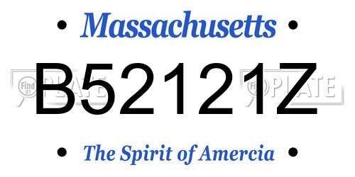 B52121Z Massachusetts License Plate