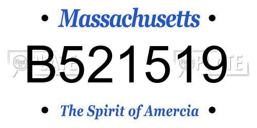 B521519 Massachusetts License Plate