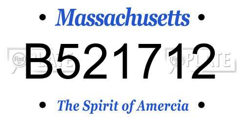 B521712 Massachusetts License Plate