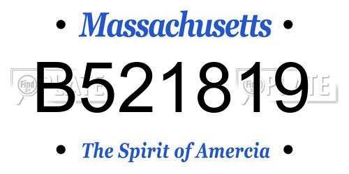 B521819 Massachusetts License Plate