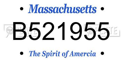 B521955 Massachusetts License Plate