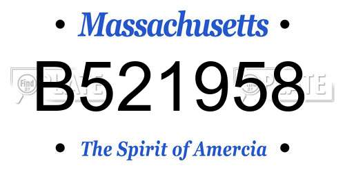 B521958 Massachusetts License Plate