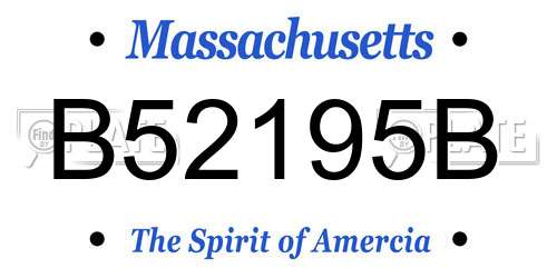 B52195B Massachusetts License Plate