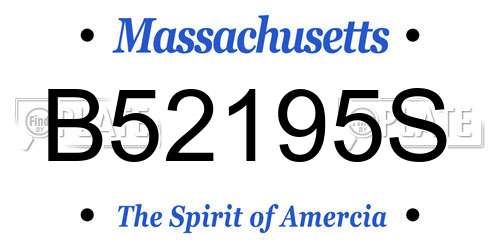 B52195S Massachusetts License Plate