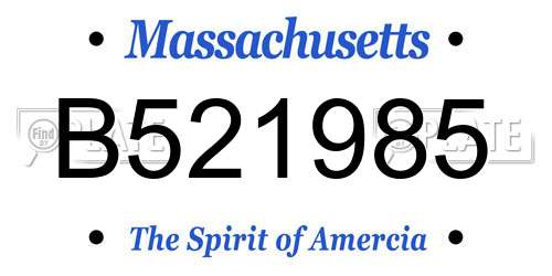 B521985 Massachusetts License Plate
