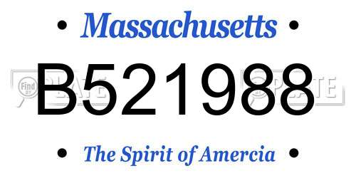 B521988 Massachusetts License Plate