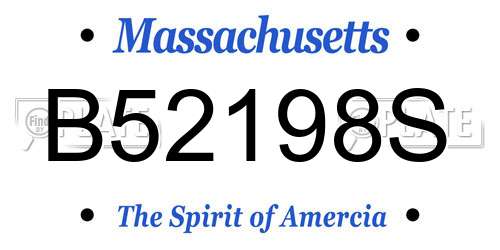 B52198S Massachusetts License Plate