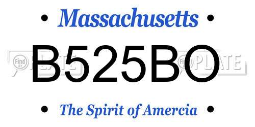 B525BO Massachusetts License Plate