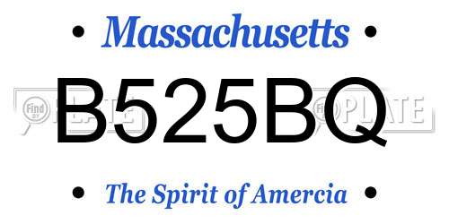 B525BQ Massachusetts License Plate
