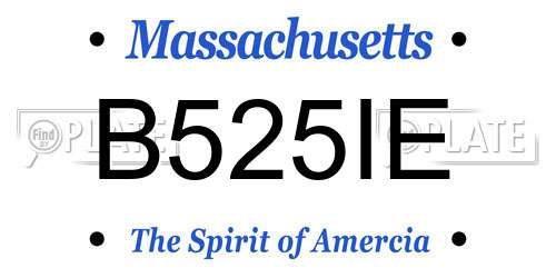 B525IE Massachusetts License Plate