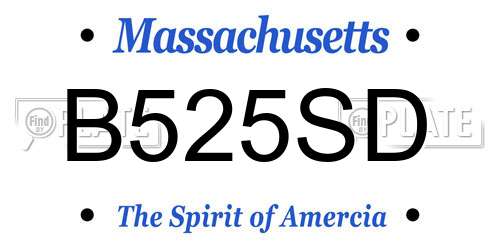 B525SD Massachusetts License Plate