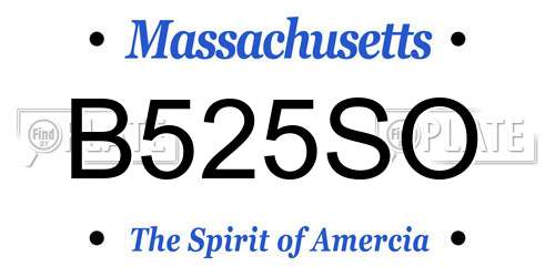B525SO Massachusetts License Plate