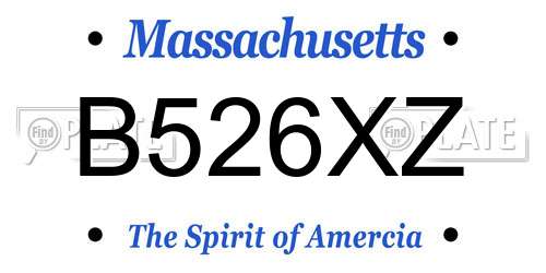B526XZ Massachusetts License Plate