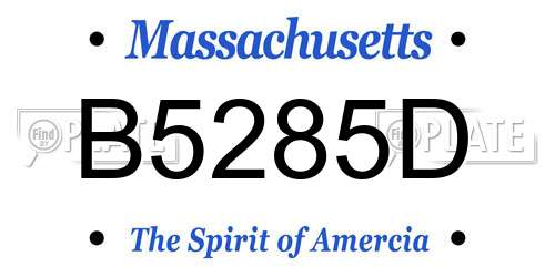 B5285D Massachusetts License Plate