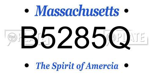 B5285Q Massachusetts License Plate