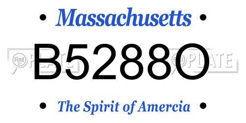 B5288O Massachusetts License Plate