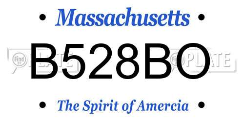 B528BO Massachusetts License Plate