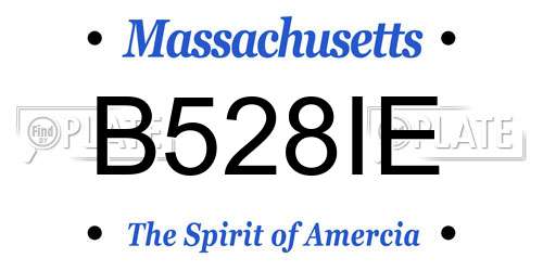 B528IE Massachusetts License Plate