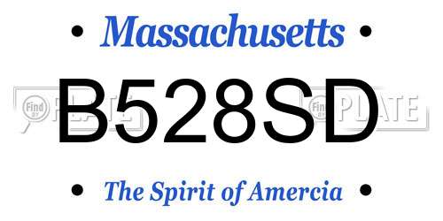 B528SD Massachusetts License Plate