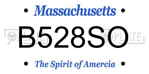 B528SO Massachusetts License Plate