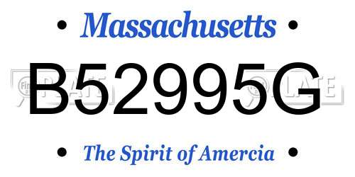 B52995G Massachusetts License Plate