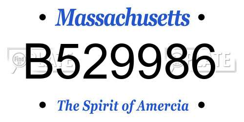B529986 Massachusetts License Plate