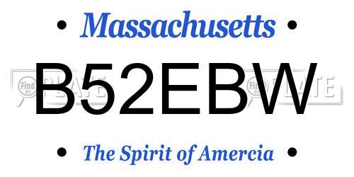 B52EBW Massachusetts License Plate
