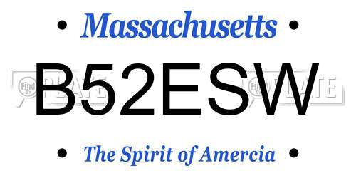B52ESW Massachusetts License Plate