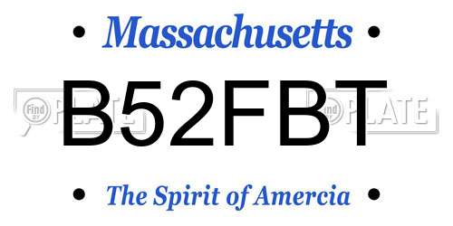 B52FBT Massachusetts License Plate