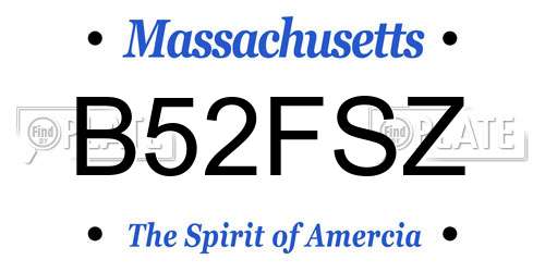 B52FSZ Massachusetts License Plate